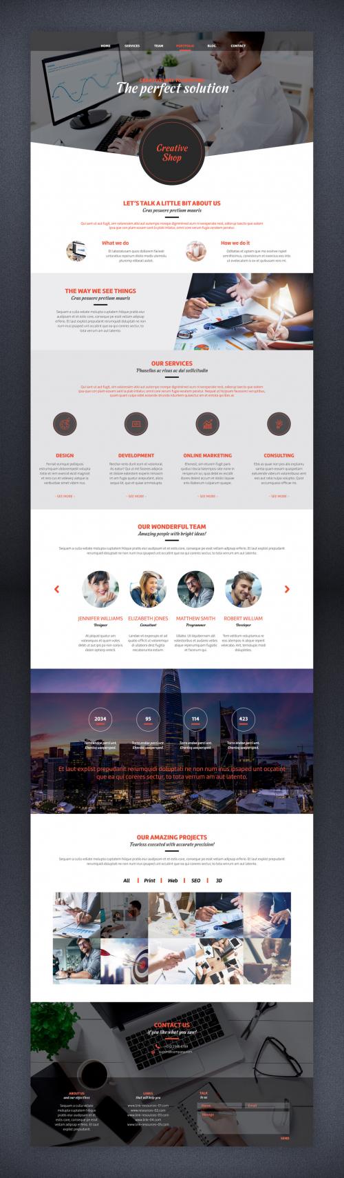 Adobe Stock - Website Layout with Red and Gray Accents - 389938601