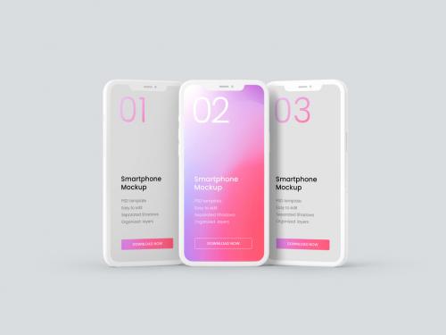Adobe Stock - Clay Smartphone Mockup for Application UI Designs - 389939838