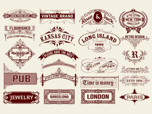 Adobe Stock - Set of 22 Vintage Logos and Badges - 391826943
