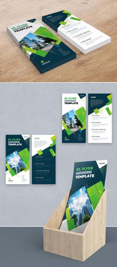 Adobe Stock - Green Flyer Layout with Rectangles - 392074562