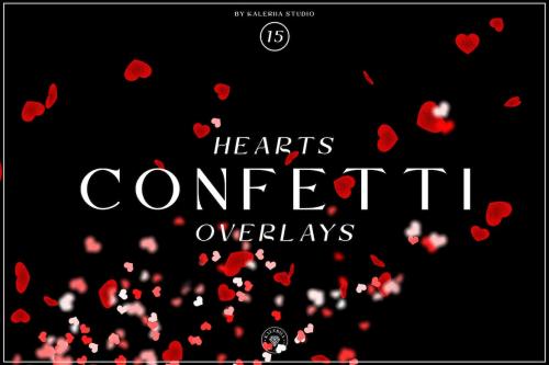 Hearts Confetti Overlays