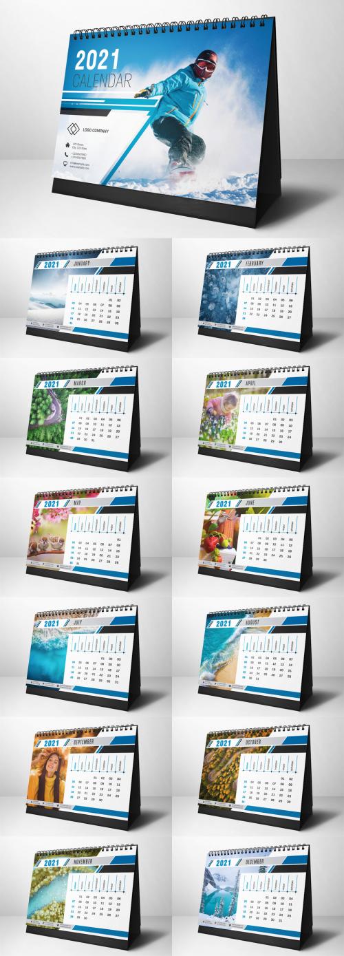 Adobe Stock - 2021 Desk Calendar Layout - 392950407