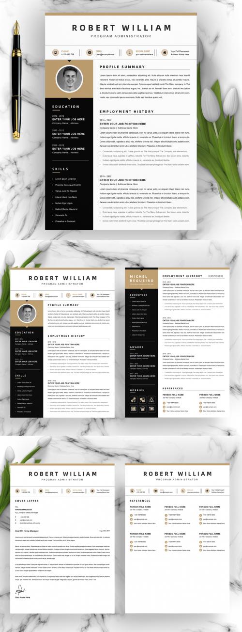 Adobe Stock - Clean and Professional Resume CV Layout with Photo - 393158709