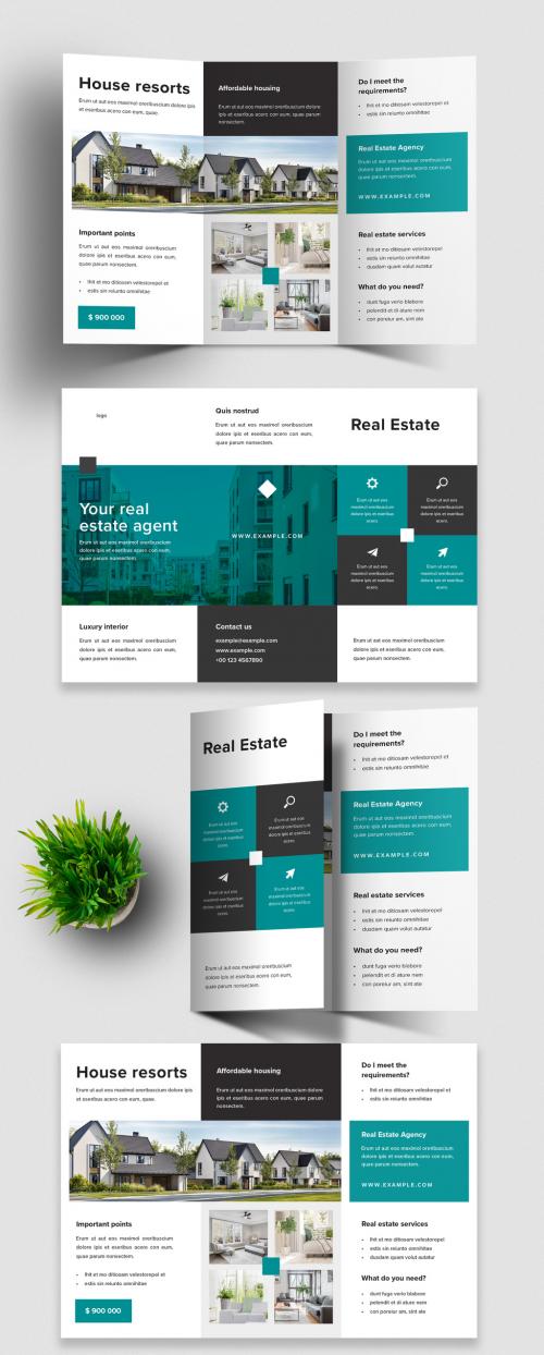Adobe Stock - Trifold Brochure Design for Real Estate Company - 393185502