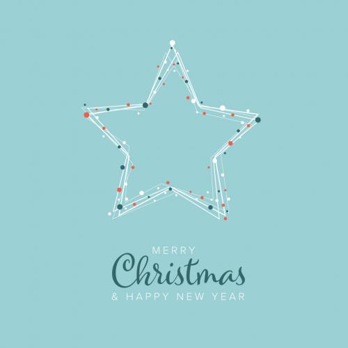 Adobe Stock - Merry Christmas Card with Star and Snowflakes - 395090382