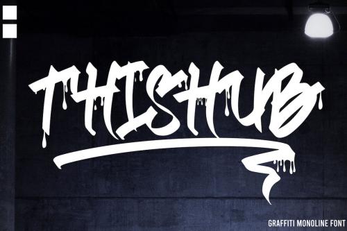 Thishub - Monoline Graffiti Font