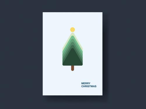 Adobe Stock - Retro Design Christmas Tree Card - 396423040