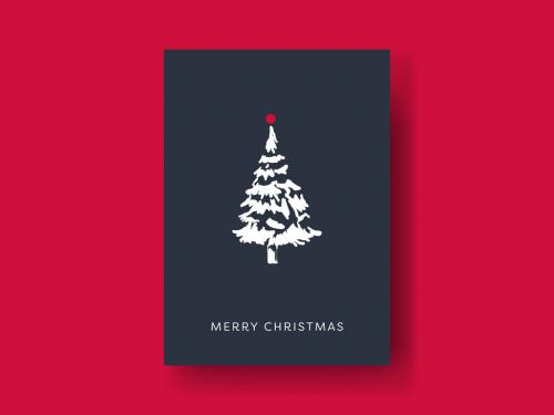 Adobe Stock - Vintage Christmas Tree Card - 396423056