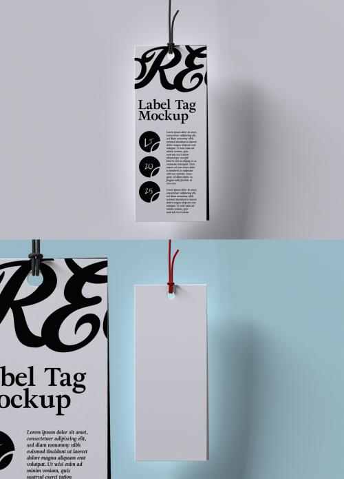 Adobe Stock - Rectangle Hanging Tag Clothing Label Mockup - 396618194