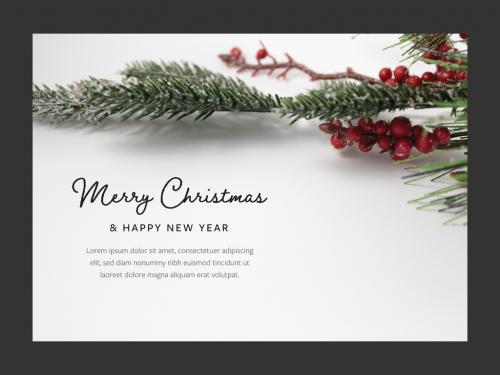 Adobe Stock - Card Layout with Decorated Christmas Branch Image - 396854908