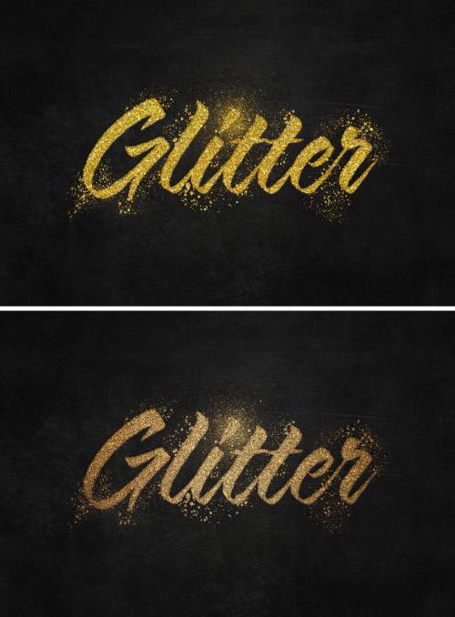 Adobe Stock - Glitter Gold Text Effect Mockup - 396861003