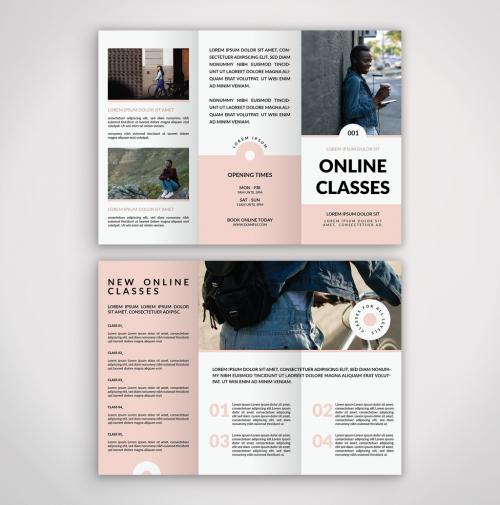 Adobe Stock - Pink and White Trifold Brochure Layout - 396864953