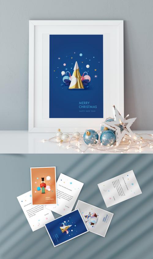 Adobe Stock - Christmas Greeting Postcard Layout - 396890827