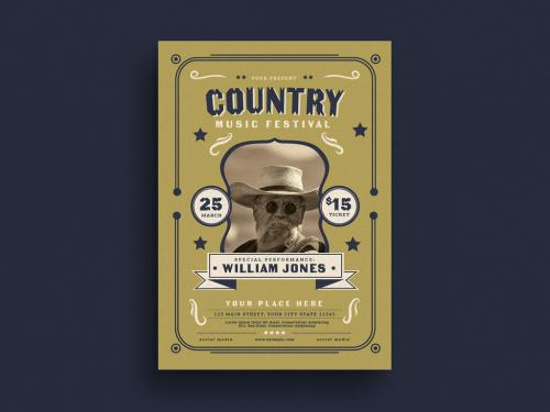 Adobe Stock - Country Music Flyer Layout - 397051393