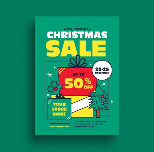 Adobe Stock - Christmas Sale Event Flyer Layout - 397068920