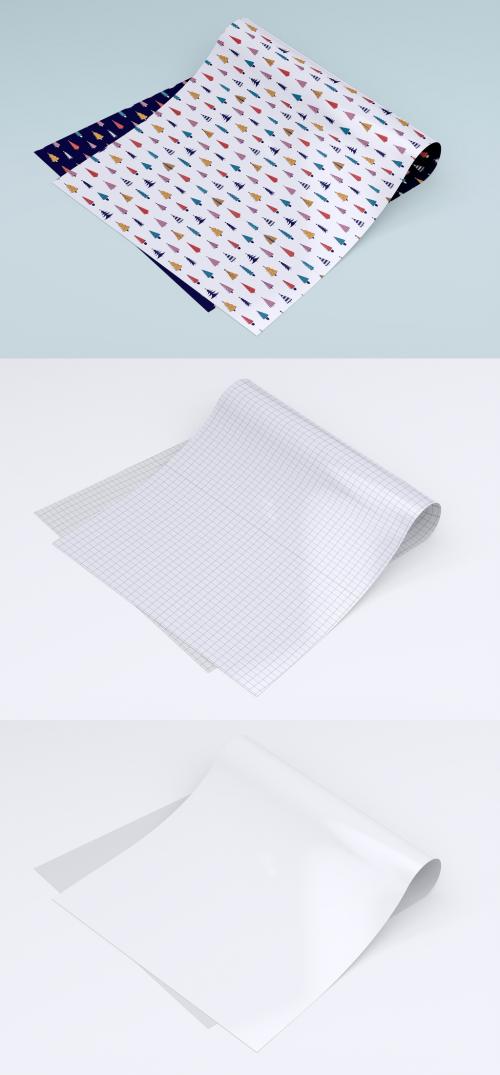 Adobe Stock - Folded Wrapping Paper Sheet Mockup - 397274675