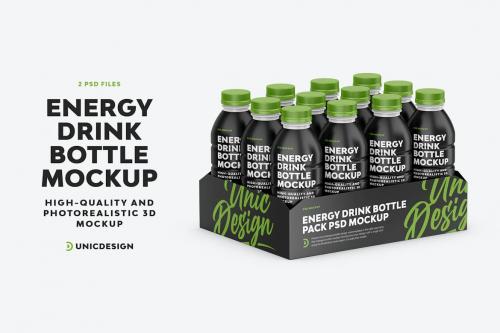 Energy Drink Bottle Mockup