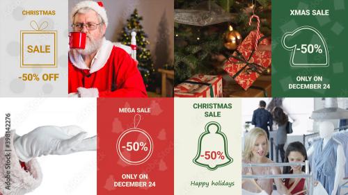 Adobe Stock - Christmas Sale Banner Revealed from the Side - 398142276