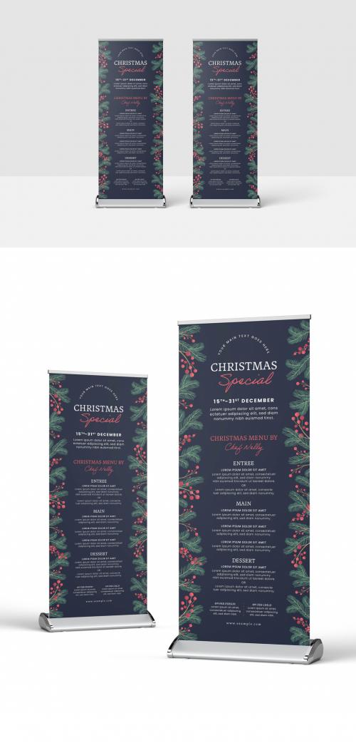 Adobe Stock - Christmas Rollup Banner with Festive Decoration - 398337147