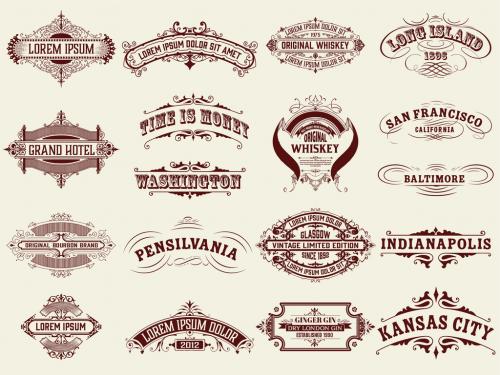 Adobe Stock - Set of 18 Vintage Logos and Badges - 399321805