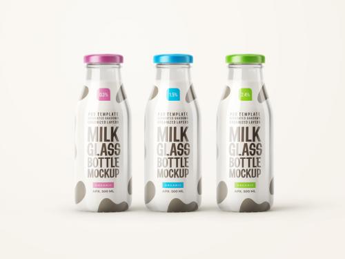 Adobe Stock - Glossy Milk Bottle Mockup - 399350571