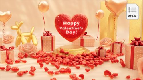 Videohive - Valentine Day 3D Logo Intro - MOGRT - 50434576