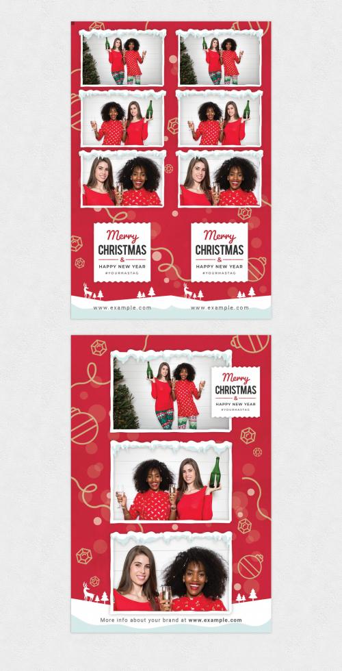 Adobe Stock - Christmas Photo Card Layout for Photo Booths - 399621923