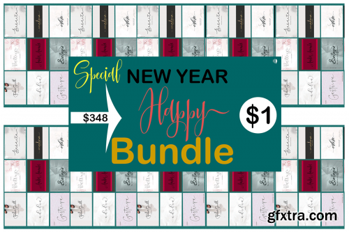 Special New Year Happy Font Bundle 87811470