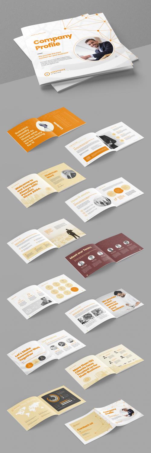 Adobe Stock - Company Profile Brochure Layout with Abstract Low Poly Line Elements - 399838725