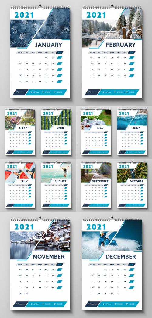 Adobe Stock - 2021 Wall Calendar Layout - 399840984
