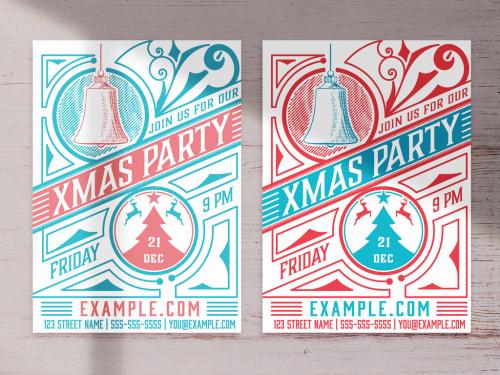 Adobe Stock - Christmas Party Graphic Flyer Layout - 400241674