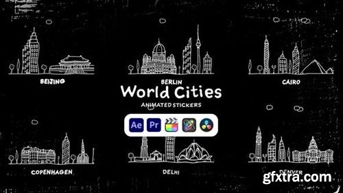 Videohive World Cities Animated Stickers 50571569