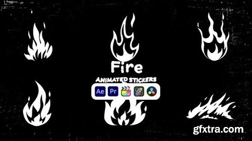 Videohive Fire Animated Stickers 50571317