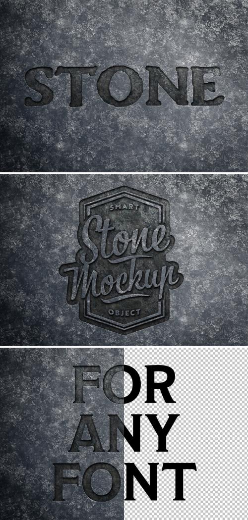 Adobe Stock - Carved Stone Text Effect Mockup - 401058817