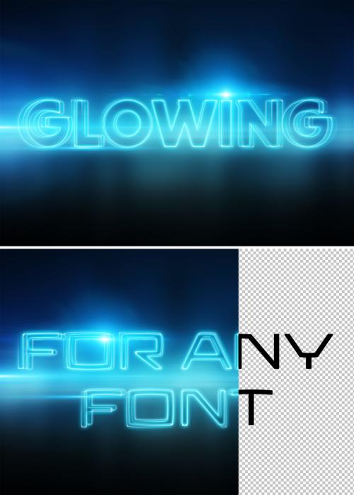 Adobe Stock - Glowing Text Effect with Blue Halos Mockup - 401059510