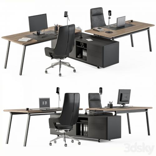 Employee Set Wood and Black - Office Furniture 270