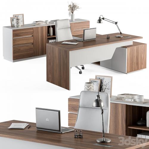 Manager Desk Wood and White - Office Furniture 268