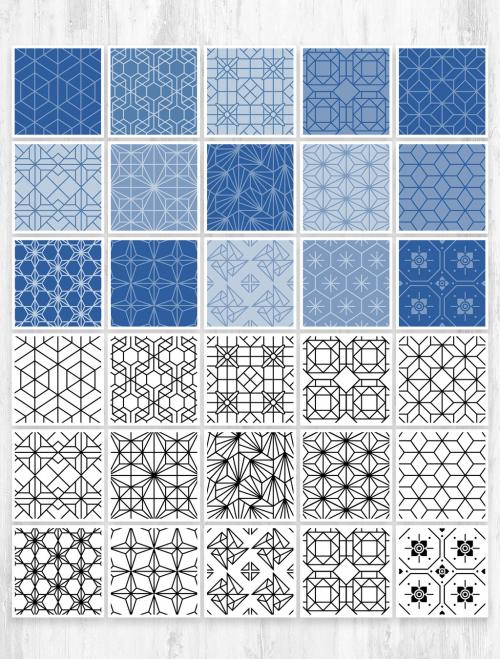 Adobe Stock - Minimal Geometric Modern Japanese Style Patterns Set - 401430717