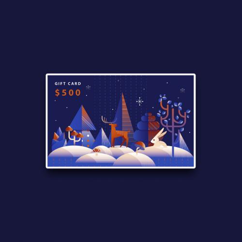 Adobe Stock - Christmas Gift Card Layout in Art Deco Style - 403103527