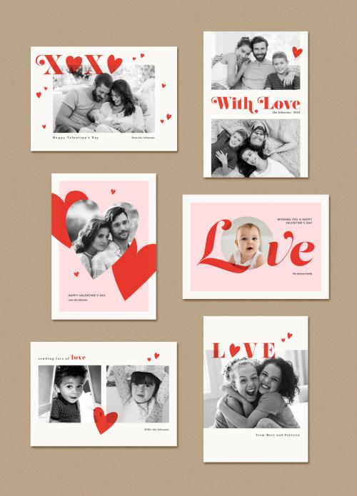 Adobe Stock - Valentine's Day Photo Greeting Card Layouts - 403290154