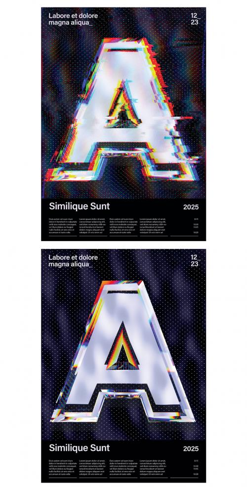 Adobe Stock - Modern Abstract Poster Layout with Colorful Glitch Backdrop - 403481153
