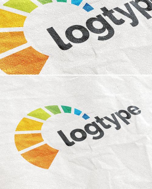 Adobe Stock - Logo Mockup on Fabric Textured Background - 403490668