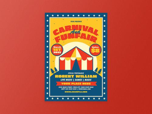 Adobe Stock - Carnival and Funfair Party Flyer Layout - 404582017