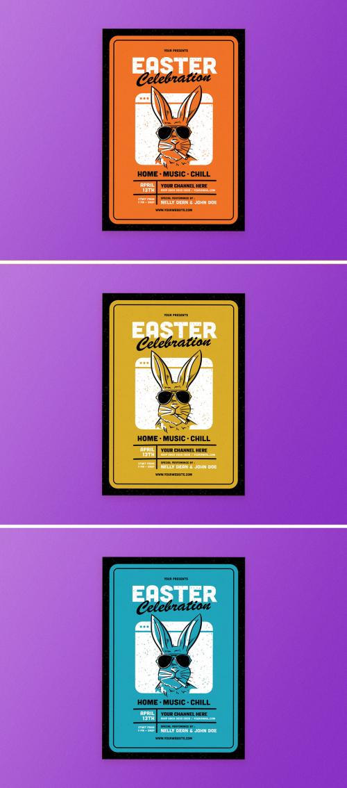 Adobe Stock - Multicolor Virtual Easter Celebration Flyer Layout - 404582058