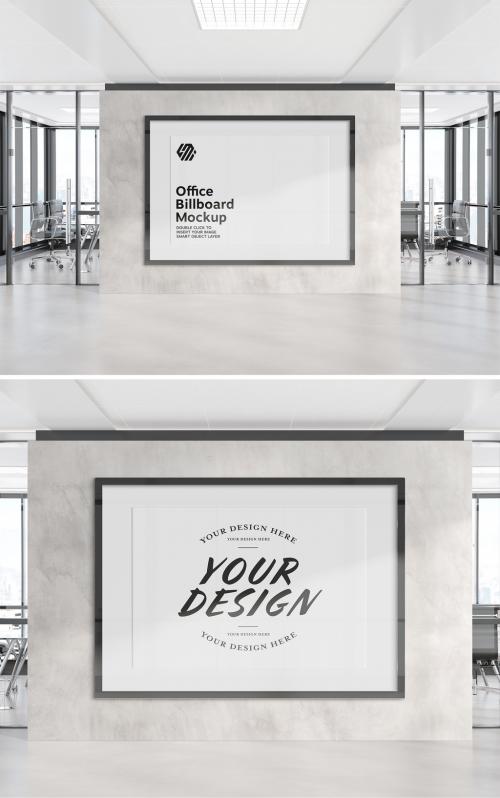 Adobe Stock - Frame Hanging on Office Wall Mockup - 405238500