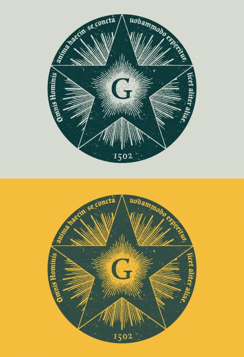 Adobe Stock - Vintage Star Emblem with Grunge Texture - 405243834