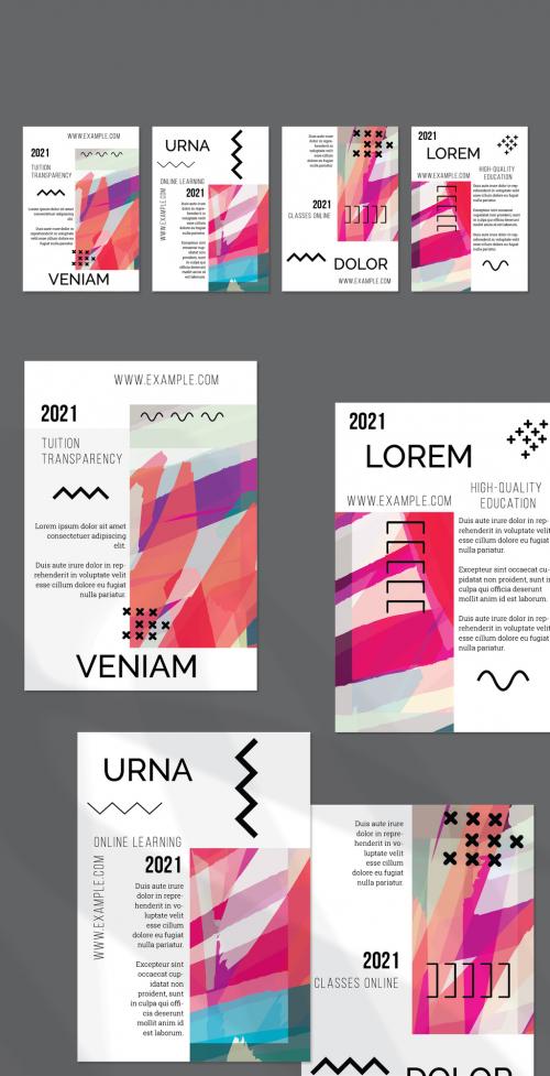 Adobe Stock - Flyer Layout with Geometric Shapes and Abstract Bright Rectangle - 405300874