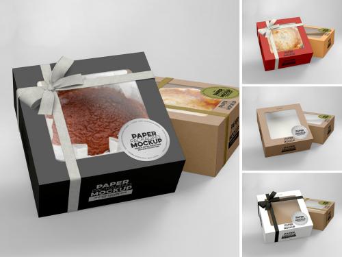 Adobe Stock - 2 Flip Top Cake Boxes Packaging Mockup - 405897707
