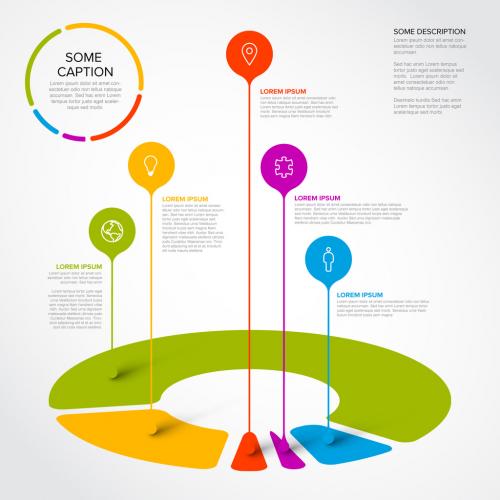 Adobe Stock - Pie Chart Infographic Layout with Droplet Pointers - 405927631