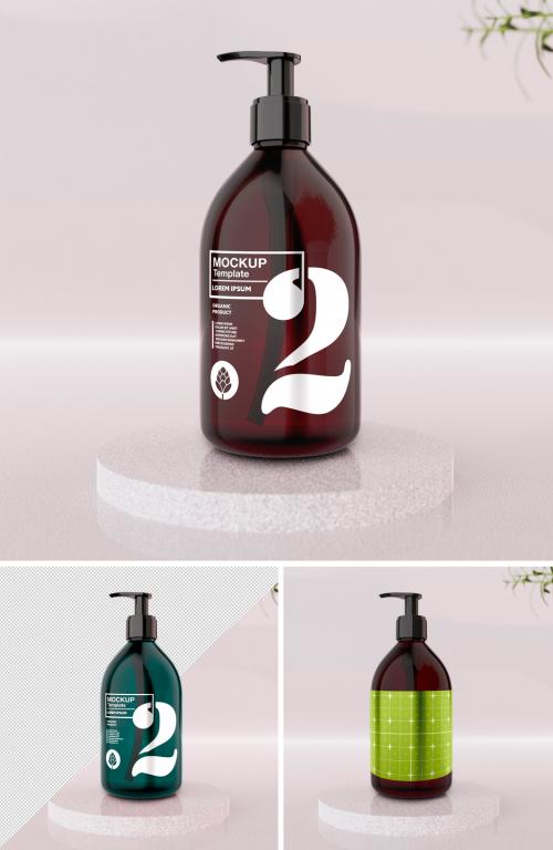 Adobe Stock - Amber Soap Bottle Mockup - 407275362